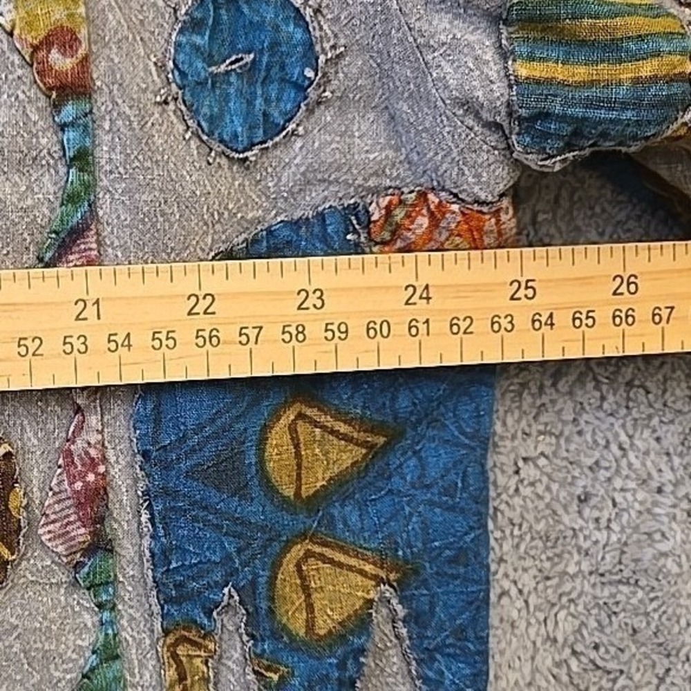 VTG TRESKA Elephant Patchwork Jacket Shirt Lagenlook Art to Wear One Size - Picture 6 of 9